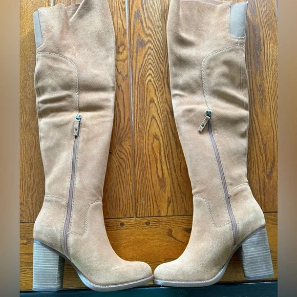 🆕 Kelsi Dagger Suede Over-the-Knee Boots - Logan - Chestnut - Oil Cow Suede - Picture 3 of 16